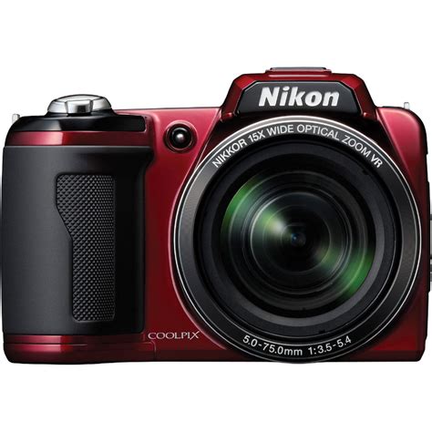 Nikon Coolpix L110 Digital Camera Red 26195 B H Photo Video