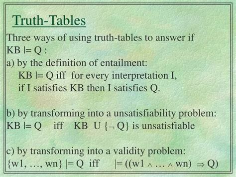 Ppt Truth Tables Powerpoint Presentation Free Download Id4498607