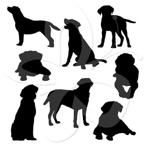 Labrador Silhouettes Digital Clip Art Clipart Set Personal Etsy