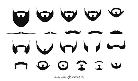 Beards And Moustaches Illustration Set Vector Download