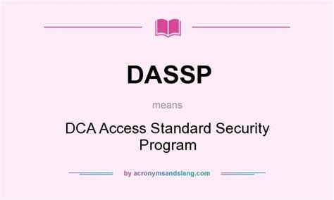 What Does Dassp Mean Definition Of Dassp Dassp Stands For Dca