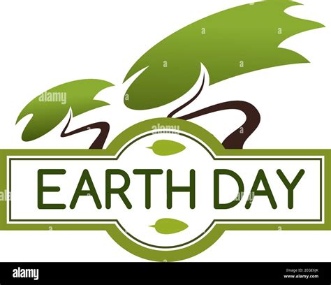 Earth Day Icon Of Green Trees For Environment Protection And Nature