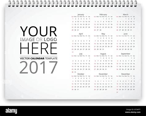 Calendar 2017 Vector Stock Vector Image And Art Alamy