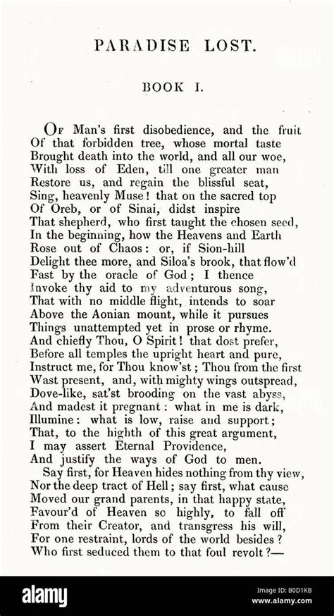 Download This Stock Image First Page Of Paradise Lost Poem By John