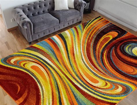 Hr Colorful Rainbow Area Rug 8x10 Rugs For Living Room
