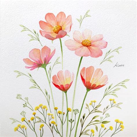 How To Draw Flowers With Watercolor Best Flower Site
