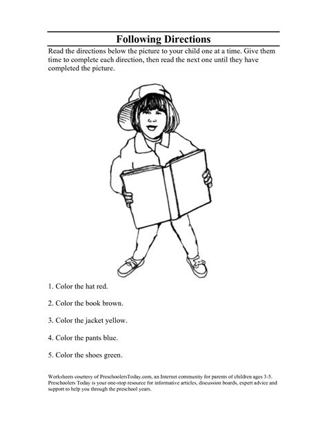 15 Following Directions Worksheets For Kids
