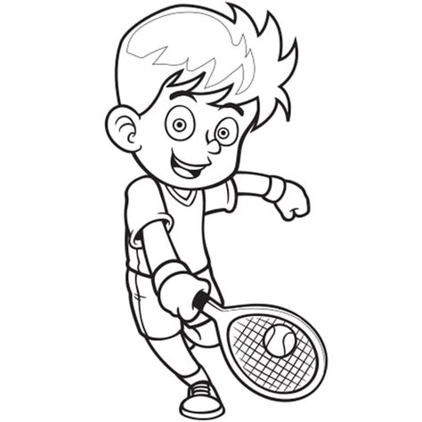 Coloriage Joueur De Tennis En Ligne Gratuit Imprimer