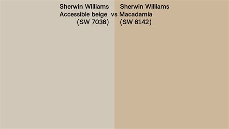 Sherwin Williams Accessible Beige Vs Macadamia Side By Side Comparison