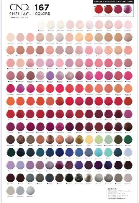 Full Cnd Shellac Colour Chart Shellac Colors Cnd Shellac Colour