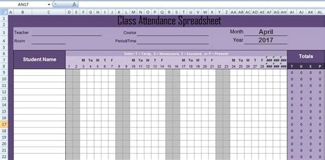 Attendance Tracker Excel Template Student Register Pdf Sheet Employee