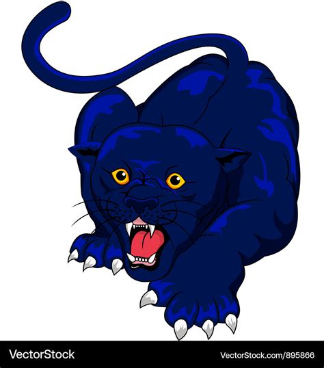 Blue Panther Royalty Free Vector Image Vectorstock
