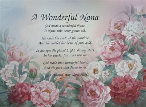 Mother's day card wording for your own mother. Nanna Poems