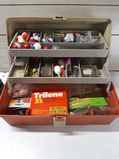 Vintage Plano 5520 Fishing Tackle Box Loaded Wvintage Tackle 2596