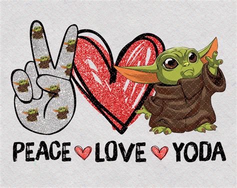 Peace Love Yoda Png Horror Movie Happy Halloween Sublimated Etsy