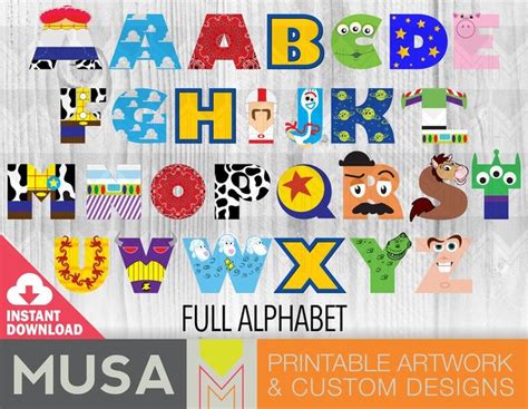 Instant Download Toy Story Inspired Alphabet With Etsy In 2021 Toy