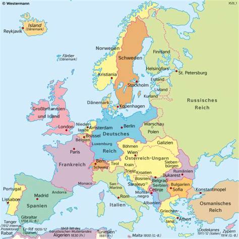 Diercke Weltatlas Kartenansicht Europa 1914 Vor Dem Ersten