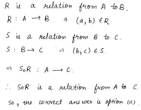 If R Is The Relation From Set A To A Set B And S Is The Relation From B