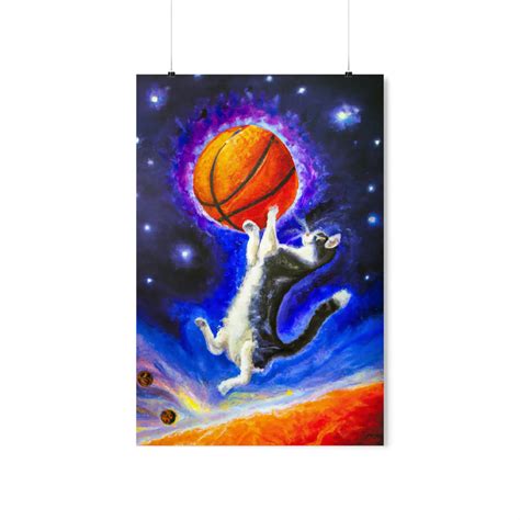 Galaxy Cat Poster Etsy
