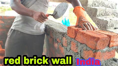 How To Build A 9 Inch Red Brick Wall Step By Step Processing Work