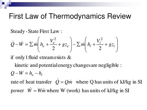The first law of thermodynamics is the application of the conservation of energy principle to heat and thermodynamic processes: PPT - Rankine Cycle PowerPoint Presentation - ID:455755