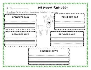 Reindeer Worksheet | Worksheets, Any book, Teacher newsletter