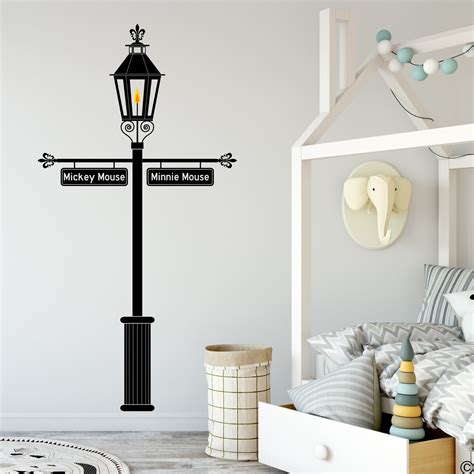 Gas Lamp Post With Customizable Street Signs Wall Decal K520 Etsy