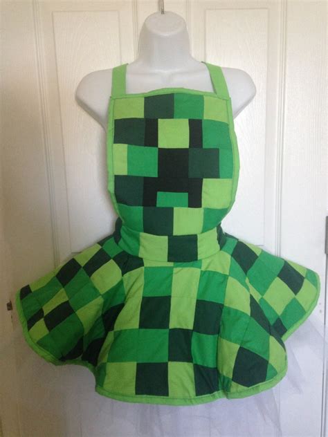 Minecraft Creeper Face Ruffle Skirt Apron Etsy