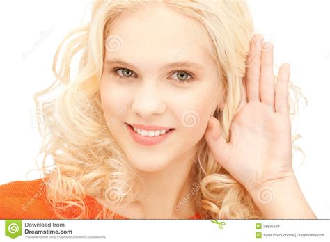 Woman Listening Gossip Stock Image Image Of Cheerful 39835529
