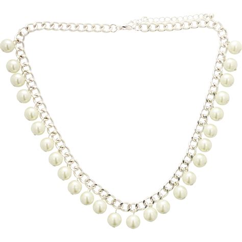 Cherish 18 In White Pearl Bauble Link Necklace Other Necklaces
