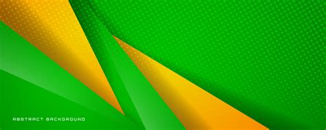 3d Green Yellow Geometric Abstract Background Overlap Layer On Bright