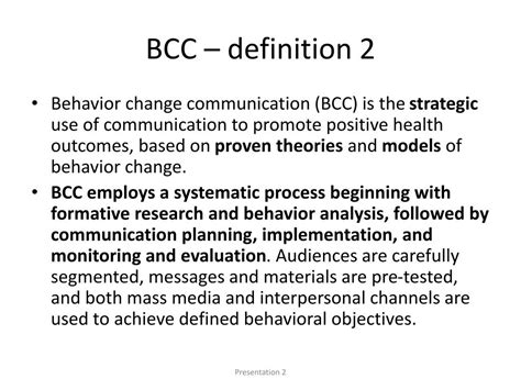 Ppt Introduction To Behavior Change Communication