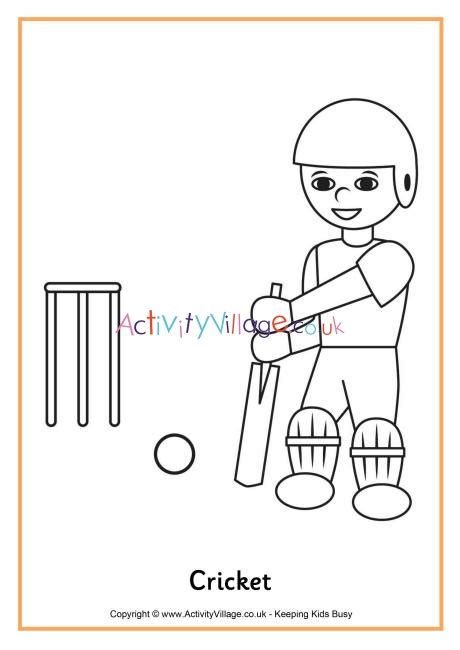 Coloring Pages Cricket