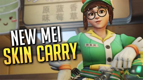 Carrying My Team With The New Honeydew Mei Skin Overwatch Youtube