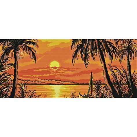 Sunset By The Beach Cross Stitch Pattern Shopee Philippines