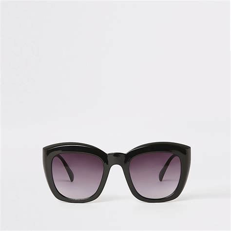 Black Smoke Lens Square Glam Sunglasses River Island