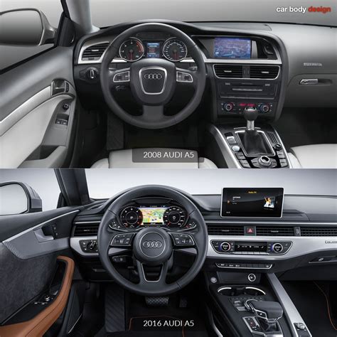 A suite of connected services, both standard and available, and innovative displays were audi mmi® touch display interface with smartphone integration. 2008 Audi A5 vs 2016 Audi A5 - Interior Design Comparison ...