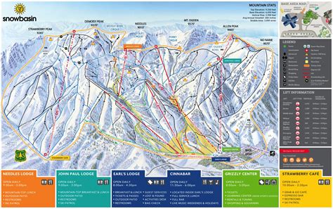 Utah Ski Maps Snowbasin Ski Resort Trail Map