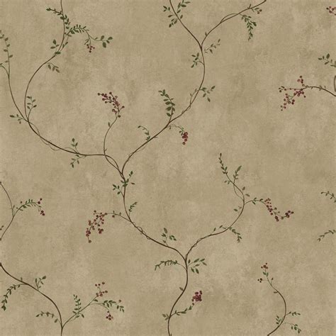 York Wallcoverings Small Vine With Berries Wallpaper Cb5652 The Home