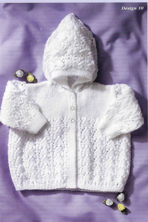 4 Ply Baby Cardigan Knitting Pattern Pdf Newborn Lace Hooded Cardigan