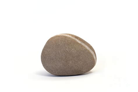 Single Pebble Against White Background Photograph By Natalie Kinnear