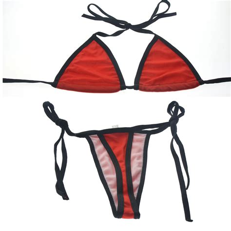 Sexy Micro Bikini Set Bra Top Mini G String Thong Swimwear Swimsuit Sexiezpix Web Porn