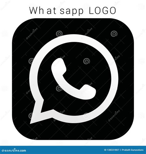 Whatsapp Logo With Vector Ai File Squred Black And White Editorial