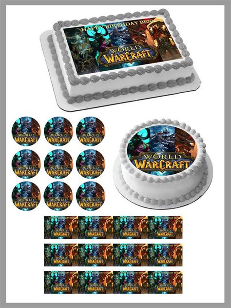WORLD OF WARCRAFT Edible Cake Topper OR Cupcake Topper Decor