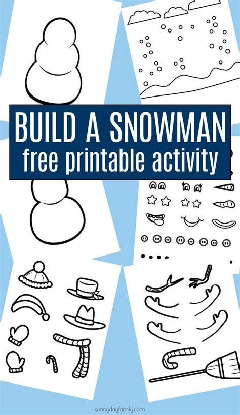 Free Printable Build A Snowman Craft And Activity Set For Kids Snowman