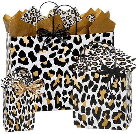 Leopard T Bags With Handles T Bags With Matching Tissue Paper