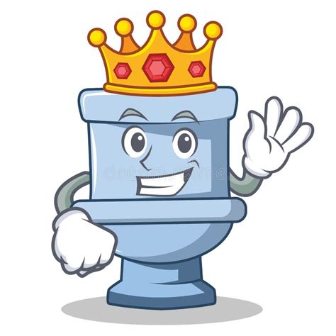King Toilet Character Cartoon Style Stock Vector Illustration Of