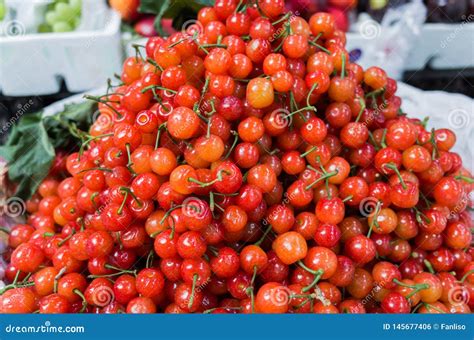 Chinese Cherry On Market Stock Photo Image Of Juicy 145677406