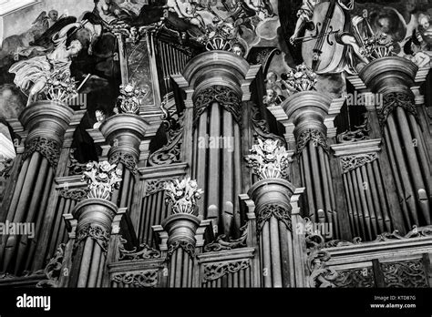 Beautiful Silbermann Pipe Organ In Baroque Church Ebersmunster Alsace