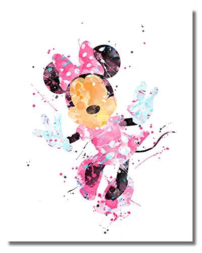 Mickey Mouse Wall Art Watercolor Poster Prints Set Of 6 8 Inches X